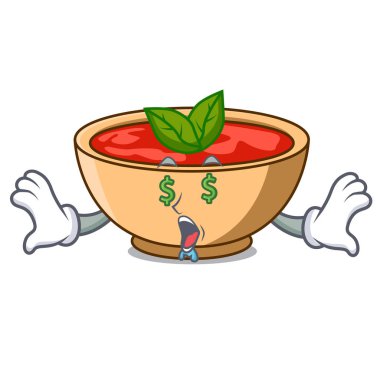 Para göz domates çorbası karakter karikatür