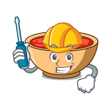 Otomotiv domates çorbası karakter karikatür