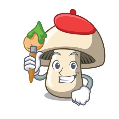 Sanatçı champignon mantar karakter karikatür