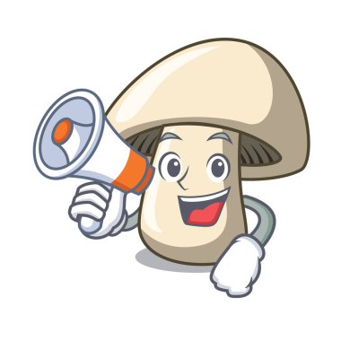 Megafon champignon mantar karakter karikatür ile