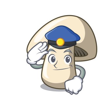 Polis champignon mantar karakter karikatür