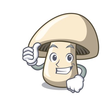 Başparmak yukarıya champignon mantar karakter karikatür