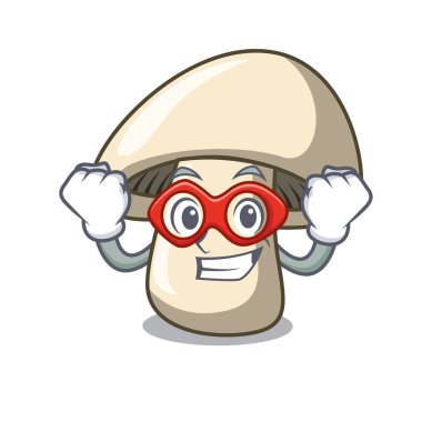 Süper kahraman champignon mantar karakter karikatür