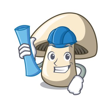 Mimar champignon mantar karakter karikatür