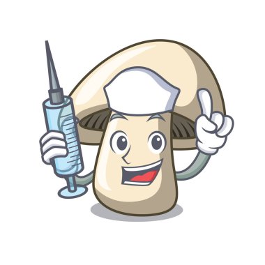 Hemşire champignon mantar karakter karikatür