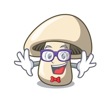 Geek champignon mantar karakter karikatür