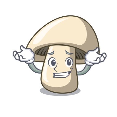 Sırıtan champignon mantar karakter karikatür