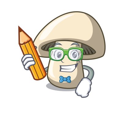 Öğrenci champignon mantar karakter karikatür