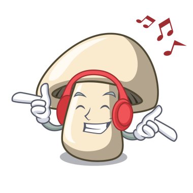Dinleme müzik champignon mantar maskot çizgi film