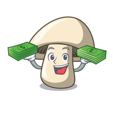 Para çantası champignon mantar maskot karikatür ile