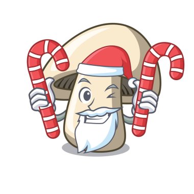 Santa şeker champignon mantar maskot karikatür ile