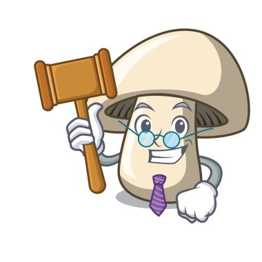 Yargıç champignon mantar maskot çizgi film