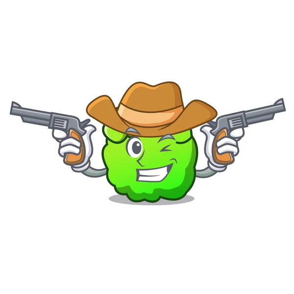 Cowboy arbuste personnage dessin animé style — Image vectorielle