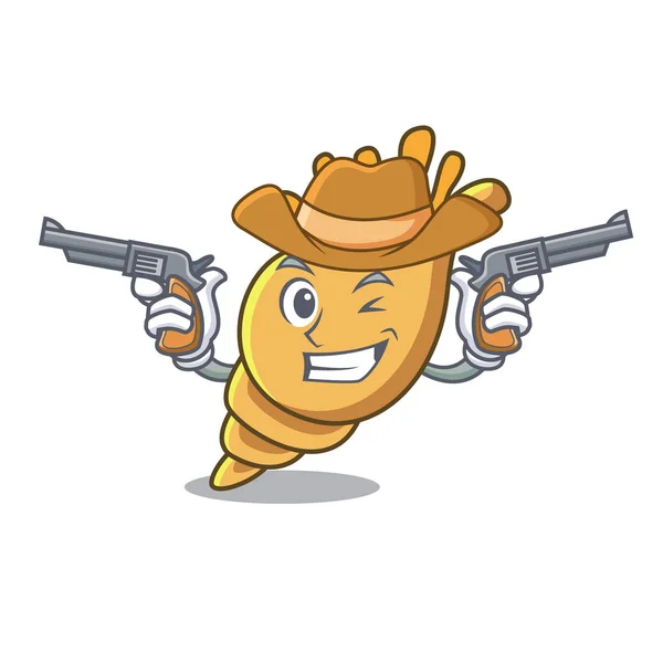 Cowboy Exótico Personagem Shell Cartoon Vetor Ilustração —  Vetores de Stock