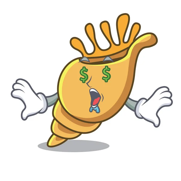 Money Eye Exotic Shell Mascot Cartoon Vector Illustration — Stock Vector