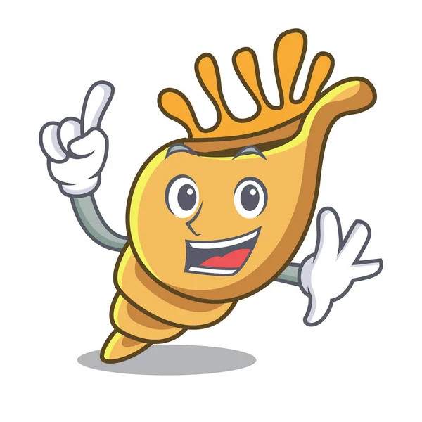 Dedo Exótico Shell Mascota Dibujo Animado Vector Ilustración — Vector de stock