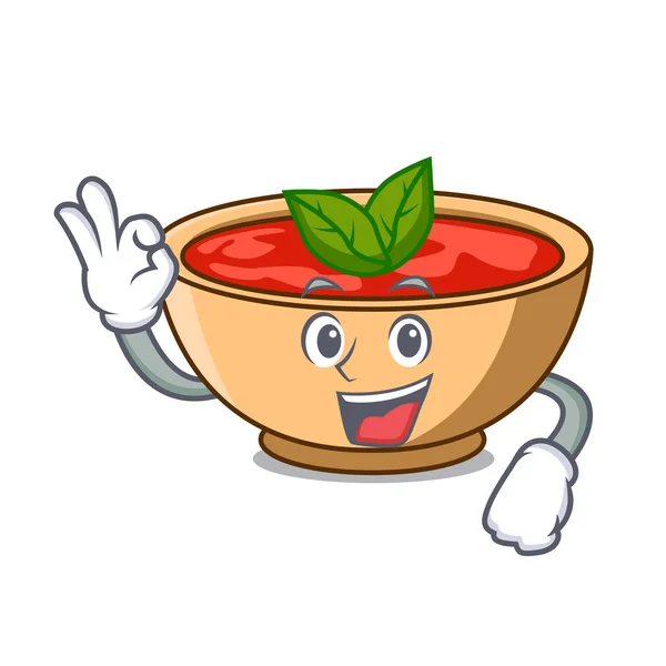 Oke kartun sup tomat karakter - Stok Vektor