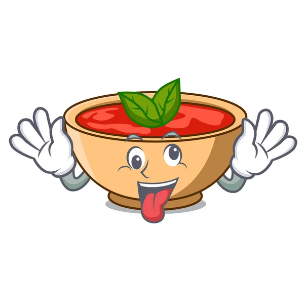 Kartun Sup Tomat Gila - Stok Vektor