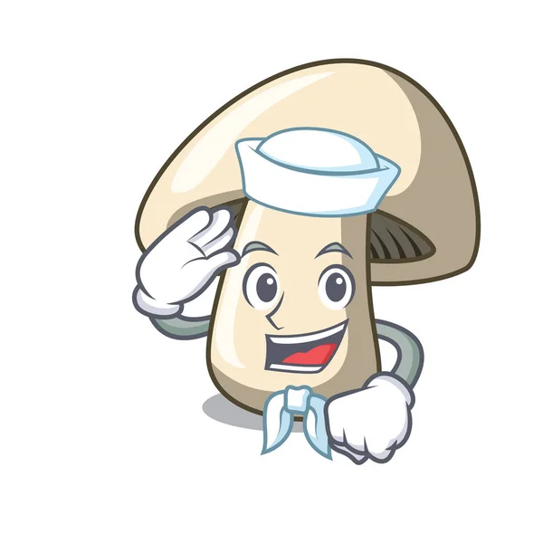 Sailor champignon mushroom character cartoon — Stock Vector