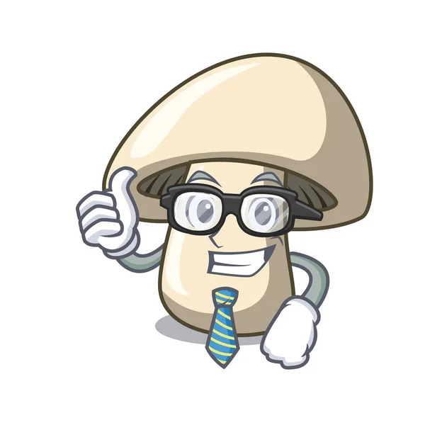 Businessman champignon karakter jamur kartun - Stok Vektor