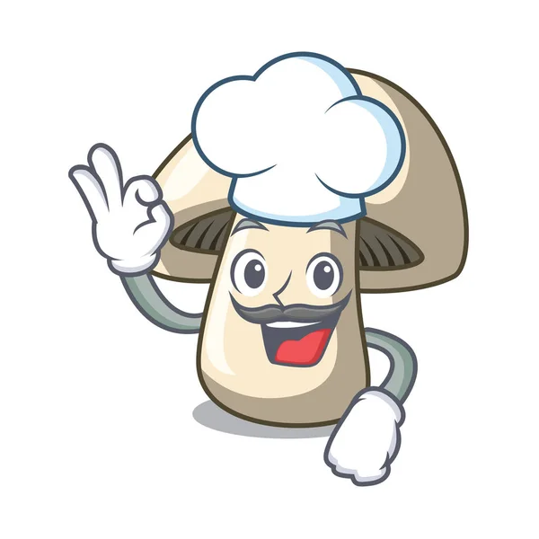Chef-kok champignon champignons karakter cartoon — Stockvector