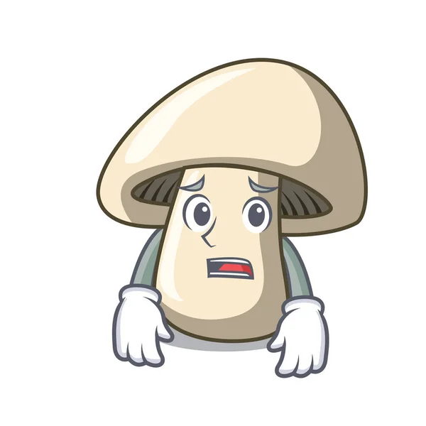 Miedo champiñón mascota del champiñón de dibujos animados — Vector de stock
