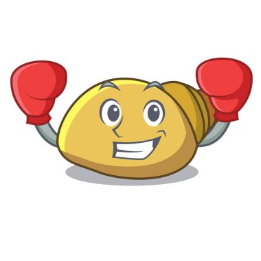 Yumuşakça kabuğu karakter karikatür vektör çizim boks