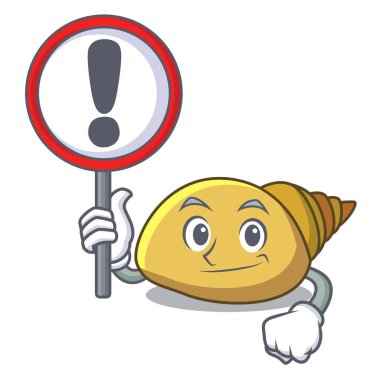 İşareti yumuşakça kabuğu karakter karikatür vektör çizim ile