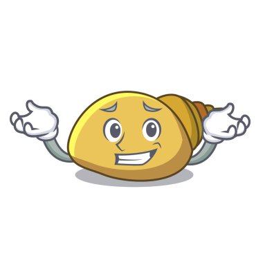 Sırıtan yumuşakça kabuğu karakter karikatür vektör çizim