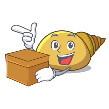 Kutusu yumuşakça kabuğu karakter karikatür vektör çizim ile