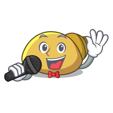 Şarkı yumuşakça kabuğu maskot karikatür vektör çizim