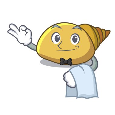 Garson yumuşakça kabuğu maskot karikatür vektör çizim