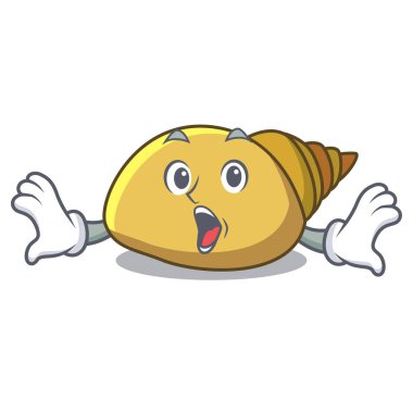 Sürpriz yumuşakça kabuğu maskot karikatür vektör çizim