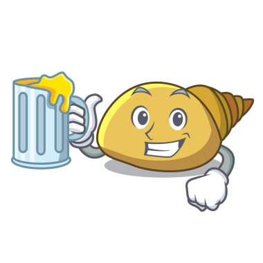 Suyu yumuşakça kabuğu maskot karikatür vektör çizim ile