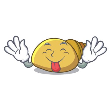 Yumuşakça kabuğu maskot karikatür vektör çizim dil