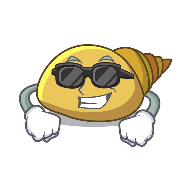 Super Cool Mollusk Shell Character Cartoon Vector Illustration — Stock Vector
