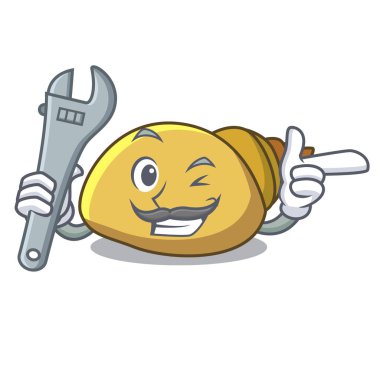 Mekanik yumuşakça kabuğu maskot karikatür vektör çizim