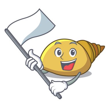 Bayrak yumuşakça kabuğu maskot karikatür ile