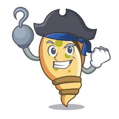 Korsan deniz kabuğu karakter karikatür vektör çizim