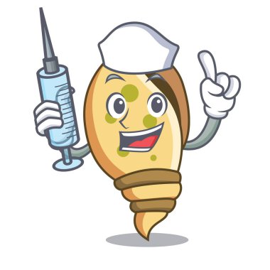 Hemşire deniz kabuğu karakter karikatür vektör çizim