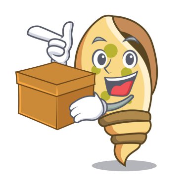 Kutusu deniz kabuğu karakter karikatür vektör çizim ile