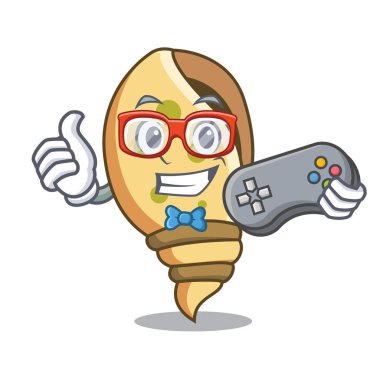 Oyun deniz kabuğu maskot karikatür vektör çizim