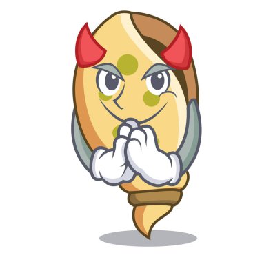 Şeytan deniz kabuğu maskot karikatür vektör çizim