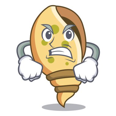 Kızgın deniz kabuğu maskot karikatür vektör çizim