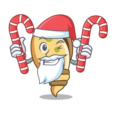 Santa şeker deniz kabuğu maskot karikatür ile