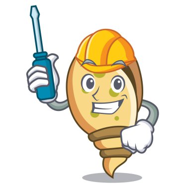 Otomotiv deniz kabuğu maskot çizgi film