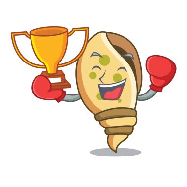 Boks şampiyonu deniz kabuğu maskot çizgi film