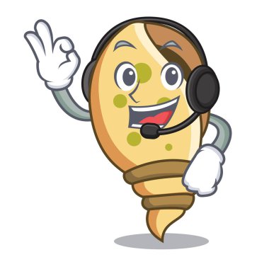 Kulaklık deniz kabuğu maskot karikatür ile