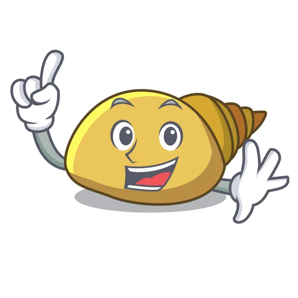 Finger Molusco Shell Mascote Cartoon Vector Ilustração —  Vetores de Stock