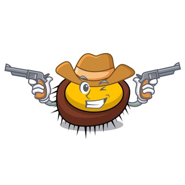 Kovboy deniz kestanesi karakter karikatür vektör çizim